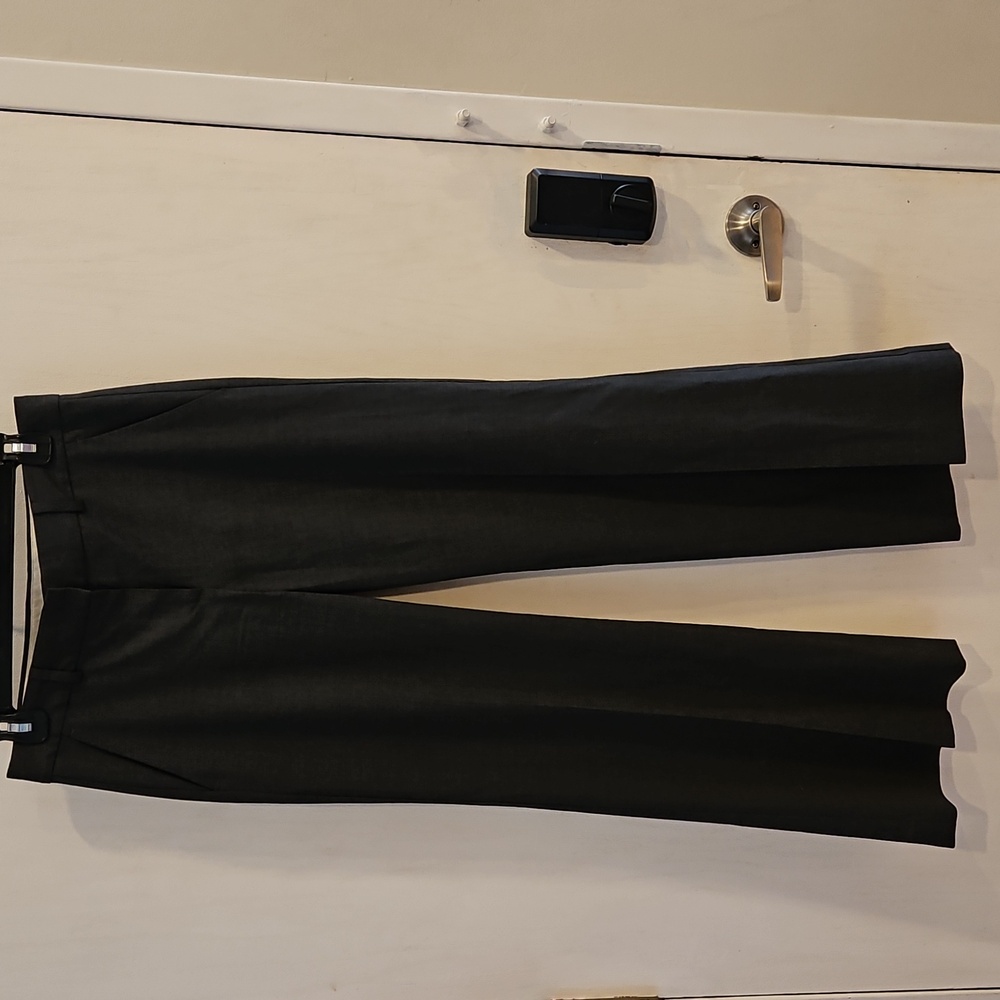 Theory Charcoal Gray Wool Blend Straight Leg Pants 4 Like New - Picture 6 of 13